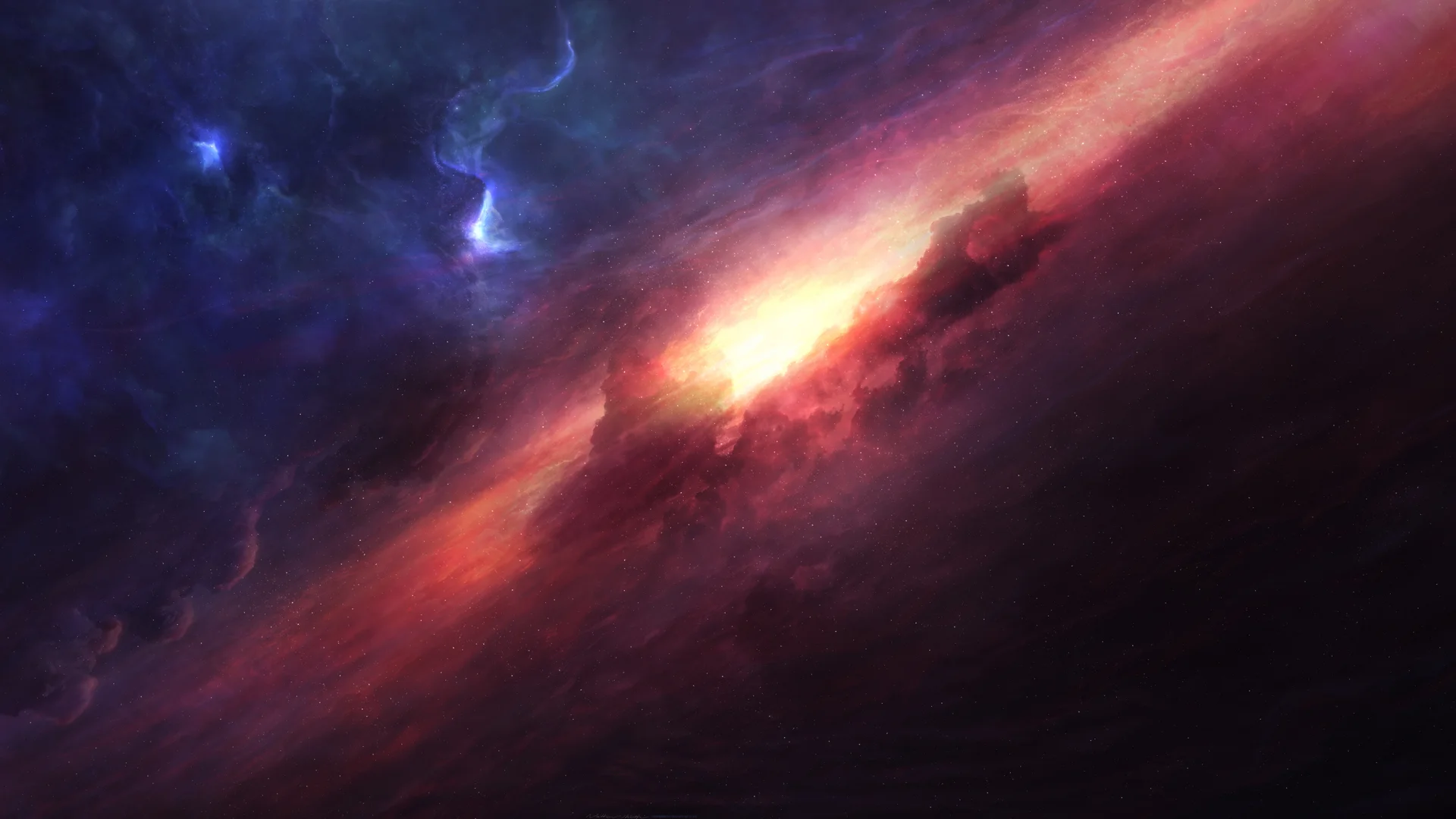 肤白气质的模特在宇宙星辰璀璨星云神秘深邃梦幻绚烂背景下拍摄清新浪漫的人像摄影作品 8k - 8K - 静态电脑壁纸 - 星空